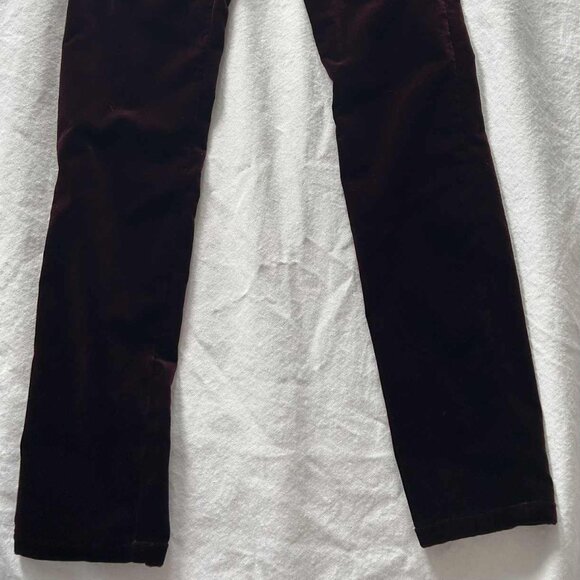 Maje Bordeaux Velveteen Cigarette Five-Pocket Jeans, Rich Luminous Sheen – EU 34 - Picture 3 of 6